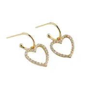 ANYCO Earrings Gold Plated Classic European Love Heart Pendant Drop For Women Teen Fashion Stylish Accessories Jewelry Gifts