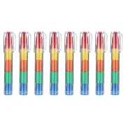 Stacking Crayons, 8 Pack 5 Colors Stackable Round Drawing Crayons