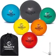 Plyo Soft Shell Weighted Ball Set 32, 21, 14, 7, 5, and 3.5oz-Pitching/Throwing Velocity Training for Baseball and Softball