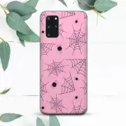 Pink Black Spider Web Case For Samsung Note 20 S10 S20 S21 S22 S23 S24 FE