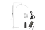 Half Moon Floor Standing Light Dual Color Dual-head Fill Dimmable Light Height Adjustable for Skincare Tattoo Beauty Salon Eyelash Extension 26 Inch