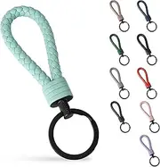 [SERASAR] | Leather Keychain [Strong] with Stainless Steel Key Ring - Additional Rings for Small Keys - With Gift Box