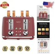 Retro 4 Slice Toaster with 6 Settings & Unique Manual Toast Monitoring