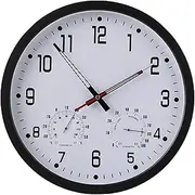 Garden Clocks Outdoor Waterproof, Precise Mute Ornament with Temperature and Humidity Outdoor Clocks for The Garden Wall Mounted