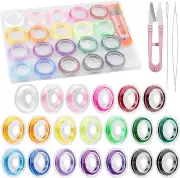 20 Roll 0.7Mm Flat Elastic Bracelet String Cord, 20 Color High Stretch Beading