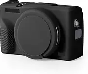 Camera Case for Canon G7X Mark III Digital Camera, Silicone Camera Case with Removable Lens Cover Scratch-Resistant Soft Protective Case Slim Camera Accessories (Black)