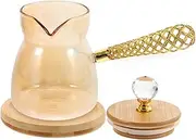 NAMOARLY Turkish Coffee Pot Glass Handle Long Spout Mini Tea Kettle Stylish Home Decor for Office or Shop Use