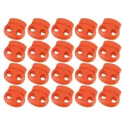 40Pcs 5mm Plastic Cord Locks Double Hole Spring Toggle Stopper, Orange