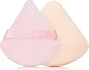 [Spectrum Collections] Makeup Puffs, Soft Velour Triangle Powder Puff for Setting and Baking, Marble Rubycell Blending Sponge Make Up Puff for Blending Concealer, 2 Pink Make Up Puffs