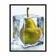 Pear in Ice Framed Print Fine Art Poster Print