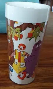 1978 Early McDonald's Tall THERMOS CUP Old Time Characters