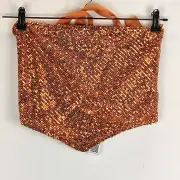 asos design womens cami top bronze sequin cowl neck scarf hem size 8 new