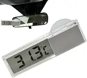 Car LCD Clock - Car Clock Mount Watch with Suction Cup | Accurate LCD Temperature Display Dashboard Electronic Car Clock for Outdoor