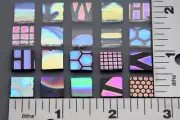 20- 3/8" x 3/8" CLEAR & BLACK COATINGS BY SANDBERG PATTERN DICHROIC GLASS 90 COE