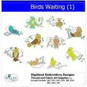 Embroidery Design Set - Birds Waiting(1) - 10 Designs - 9 Formats - USB Stick