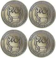 4Pcs Fire Challenge Coin, Funny Challenge Coin, Collectible Morale Challenging Coin, Commemorative Fire Ornament for Graduation, Reward, Parting, Pranks