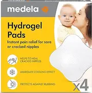 Medela Hydrogel Pads, Pain Relief and Cooling for Sore or Cracked Nipples, Sterile, Individually Wrapped, Pack of 4