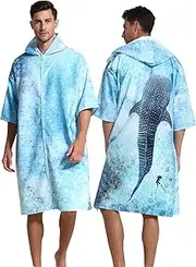 Hooded Changing Robe, Fashionable Versatile Cover Up Changing Towel, Absorbent Easy to Wear Changing Towel, Swim Robe Poncho for Swimming Pool