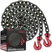 VULCAN Binder/Safety Chain with Clevis Grab Hooks - Grade 80-3/8 Inch x 10 Fo...