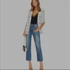 House of Harlow 1960 x REVOLVE White Navy Plaid Talia Jacket Size XS NWT