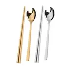 2 Sets Stainless Steel Chopstick Chopsticks Travel Korean Cutlery
