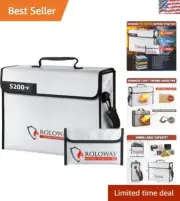 10-Layer Fireproof Document Box Set with Money Bag - 5200°F Insulated Security