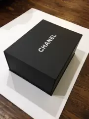 CHANEL L Empty Handbag Gift Storage hard Box 19 X 15 X 8 Black white logo New