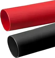 2 Pack 1/2 Inch Heat Shrink Tubing, 3:1 Adhesive-Lined Heat Shrinkable Tube Black & Red 4 Feet by MILAPEAK