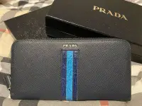 在飛比找Yahoo!奇摩拍賣優惠-全新 PRADA SAFFIANO拉鍊長夾（中性長夾/男款長