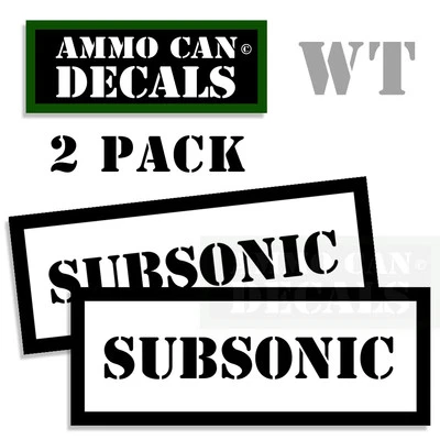 SUBSONIC Ammo Can Decals Ammunition Ammo Can Labels 3"x1.15" Vinyl Stickers WT