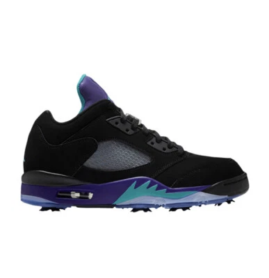 Nike Air Jordan 5 Low G Golf Black Grape CU4523-001 Size 9.5 bred metallic