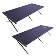 2x Adventure Kings Folding Camping Stretcher Bed Heavy duty Steel frame 1M Width