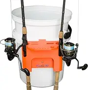 Fishing Rod Holder Compatible with YETI LoadOut Bucket (Blaze Orange)