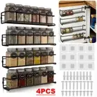 4 Tier Hanging Kitchen Shelf Spice Rack Wall-Mounted For Kitchen Cupboard Door