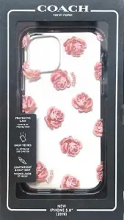 Coach Case Dreamy Peony Clear Glitter iPhone 11 Pro Rose Gold Floral Flowers