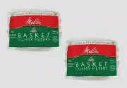 2 ~ 200ct MELITTA Basket Coffee Filters Fits Most 8-12 Cup Makers Brewers 62952