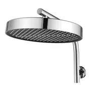 WELS Chrome Gooseneck Shower Wall Arm 13" Round Rain Shower Head Set