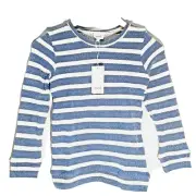 Seed Heritage Striped Knit Sweater Bright Cobalt Blue & White Girl's Size 8