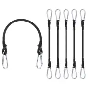 11.8" Bungee Cords 6Pcs Heavy Elastic Bungee Rope with Alloy Hooks Black