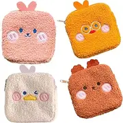 LotCow 4PCS Napkins Bag Menstrual Cup Pouch Polyester Nursing Pad Holder Sanitary Napkin Bag for Women Girls Tampons Pouch Makeup Bag