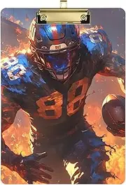 Hot Blue Handsome Football Player clipboard Physical Therapy Transparent for Volleyball Baseball Coaches Tablas para escribir Size 9 x 12