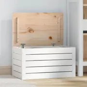 vidaXL Storage Box White 59.5x36.5x33 cm Solid Wood Pine