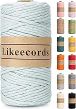 Likeecords Macrame Cord 4mm x 110yards, Single Strand Cotton Rope, Colored Macrame Rope, Cotton Rope Macrame Yarn, Colorful Cotton Craft Cord for Wall Hanging, Plant Hangers, Crafts, Knitting