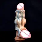 Sex Soft Silicone Penis Sleeve Male Enlargement Ring Cover Hollow Toy Adult Men