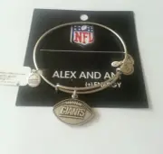 Alex and Ani New York Giants NFL Football Charm Bangle Bracelet BOX NWT R Silver