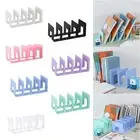 Acrylic Bookends Pockets Display Stand Magazine Rack 4 Compartments Bookshelf