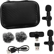 CORHAD Interview Recording Mic Mini Lapel Mic Professional Clip Noise Reduction Technology Type-c Usb Adapter