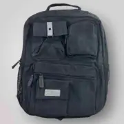 Bella Russo Black Canvas Multi Pocket USB Port Laptop Backpack Carryall