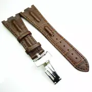 28mm Brown Calf Leather 18mm Clasp Strap for AP Royal Oak Offshore 42mm Watch