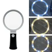 6X-10X Mini Pocket Magnifier Adjustable Handheld Reading Magnifier with Parent-Child Acrylic Lens Three-Mode Lighting Id